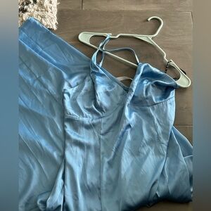 Long blue formal dress